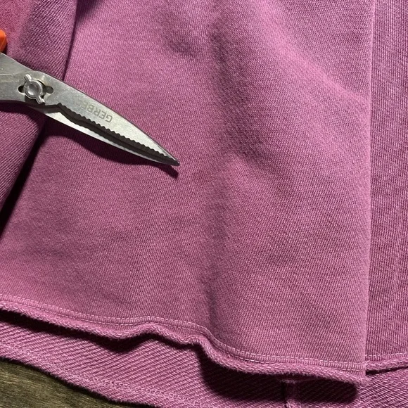 Anthropologie Pilcro Flynn Hoodie Women's Medium Raspberry Pleated French Terry - Picture 8 of 9